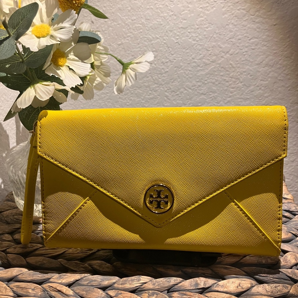 Yellow Tory Burch Clutch